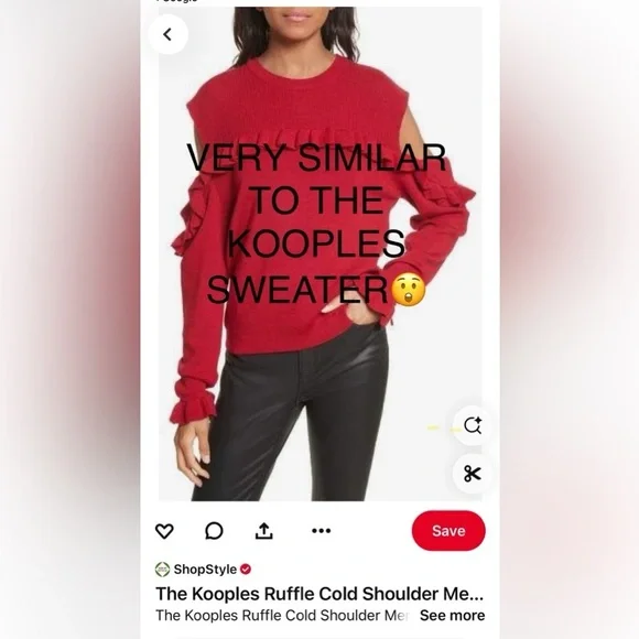 NWT SOFIA JEANS/ Pink/ Cold shoulders/ Knit long sleeve sweater/ Size US S - Picture 16 of 16